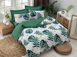 L'essentiel linge de maison Juego de funda de edredón Monstera - Green, Doble